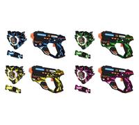 Laser Tag Set Wiederaufladbar für 4 Spieler, Infrarot Blaster mit Weste & Rücken-Ziel, 2.4GHz Data Sync Display, 360° Kampf Spielzeug für Kinder & Teenager ab 6 Jahren