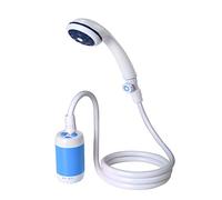 Laserbeak Ducha de Camping Exterior Ducha de Mano Ducha eléctrica, Ajuste de Agua, batería de 4800 mAh, Control de Flujo de Apagado y válvula (Azul)