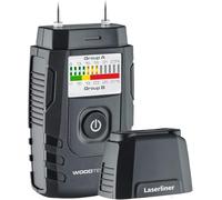 LASERLINER - WoodTester Compact - Medidor de humedad de madera - 0°C … 40°C | Pantalla LED, Pantalla en %, Madera de Chimenea, Leña