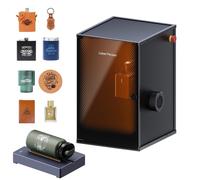 LaserPecker LP2 Grabado Láser con Caja Seguridad y Rodillo Giratorio, Luz Azul Semiconductora de 450 nm, Velocidad 600mm/s, Precisión 0,05mm para Madera, cuero, acrílico, etc. 100+ Material