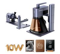 LaserPecker LP2 Plus Grabador láser de diodo de 10W, ultra rápido 4000 mm/s, máquina de corte y grabado portátil, precisión 4K para madera, cuero, acrílico, metal revestido, etc. (Rotary)
