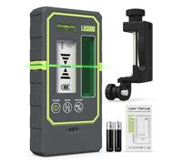 LasGoo Detector Láser LG-REC03 para nivel láser, receptor en modo pulso, alcance de 50 m, pantalla dual LCD con retroiluminación, altavoz ajustable, nivel de burbuja y abrazadera incluida