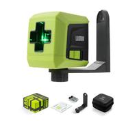 LASGOO Nivel Láser Autonivelante, Nivel Láser Cruzado Verde con Línea Vertical y Horizontal para Colgar Imágenes y Construcción, Soporte Giratorio Magnético y Estuche Portátil Incluidos