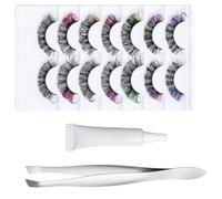 Lash Clusters Kit, Multicolor Lash Extensions, Set de 7 pares, ligero y fácil de aplicar, aplicación rápida y precisa, Eye Makeup, for Celebrations Photoshoots or Everyday Wear