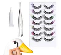 Lash Clusters, Multicolor Eyelash Set, Natural Extensions, 7-Pair Variety, Lightweight Applicator, Farmful Fiber Teen Beauty, Girls Party, Youth Photoshoot, Evening Accessory