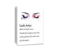 Lash Tech Studio Decor, Lash Artist Definition Aesthetic Poster, Eyelash Salon Wall Art, Beauty Room Canvas Print, Technician Appreciation Gift(Framed,16x24inch(40x60cm))