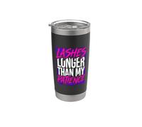 Lashes Longer Than My Patience Actitud de belleza Vaso térmico de acero inoxidable de doble pared