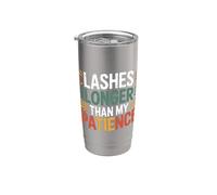 Lashes Longer Than My Patience Actitud de belleza - Vaso térmico de acero inoxidable de doble pared