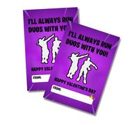 Lashicorn Intercambio de tarjetas de clase de San Valentín Fort para niños | Paquete de 30 tarjetas de 4 x 6 pulgadas Emote Duos No Build Gamer Skins Cards Battle Squad Royale Crown Win