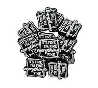 Lashicorn It's Fine I'm Fine - Cuentas focales de silicona | Paquete de 12 unidades Mama Inappropriate para perchas freshie, bolígrafos de cuentas de 1.2 pulgadas, pinceles de llavero a granel