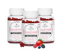 Lashilé Beauty - Complementos Alimenticios - Anticaída del Cabello, Crecimiento y Fuerza - Good Hair Women Vitamines - Fabricado en Francia - Biotina, Zinc, Hierro, MSM, Vitamina B6-180 Gummies