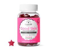 Lashilé Beauty - Complementos Alimenticios - Antiedad global, firmeza y luminosidad de la piel - Good Skin Vitamines - Ácido hialurónico, Q10, Vitaminas C y E - Fabricado en Francia - 60 Gummies