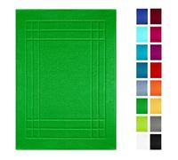 Lashuma - Alfombrilla de baño, Alfombrilla de Ducha, 100% algodón, Rizo, 50 x 70 cm, Verde Musgo