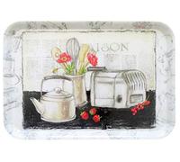 Lashuma Bandeja de cocina grande de melamina, bandeja de plástico, 45 x 31 cm, diseño rústico, bandeja decorativa rectangular
