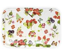 Lashuma Bandeja de melamina grande rectangular para bebidas (45 x 31 cm), diseño de bayas del bosque