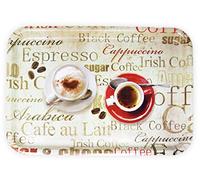 Lashuma Bandeja de melamina XL, bandeja de café italiana, bandeja de desayuno rectangular, impresión: café expreso, 45 x 31 cm