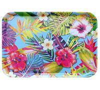 Lashuma Bandeja de plástico con diseño tropical, bandeja de servicio grande italiana, bandeja de café rectangular, 45 x 31 cm