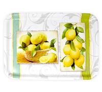 Lashuma Bandeja de plástico para servir, formato: 45 x 31 cm, diseño de árbol de cítricos, bandeja apilable de melamina grande