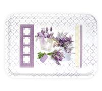 Lashuma Bandeja rectangular melamínica Bandeja de servicio de alta calidad Motivo impreso, Plástico, Sueño de lavanda, 45 x 31 cm