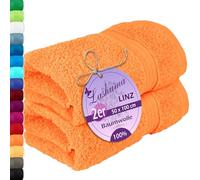 Lashuma Juego de 2 Piezas de Toallas Naranjas, Linz Toallas de algodón Suaves, Toallas de Rizo 50x100