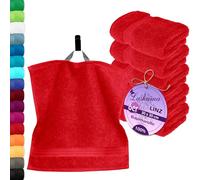 Lashuma Linz 6 Toallas pequeñas, Juego de Toallas de baño Color: Rojo, Toallas de Cara de Rizo 30x30 cm