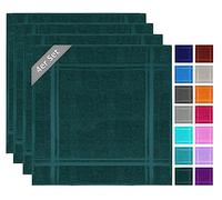 Lashuma Linz, Set de 4 Trapos de Cocina para secar - Paños de Cocina de 100% algodón, Verde ópalo, 50 x 50 cm