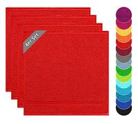 Lashuma Paños de Cocina Super absorbentes, Trapos Cocina Algodon 50x50 cm Linz, 4 Toallas de Mano Rojo
