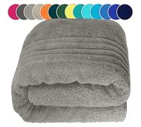 Lashuma Toalla baño XXL 85x220 cm London, Toalla Playa Algodon Rizo, Toalla Ducha Gris Piedra