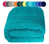 Lashuma Toalla de Playa rizos London, Toalla Ducha Grande Verde Náutico, Toalla baño XXL 85x220 cm