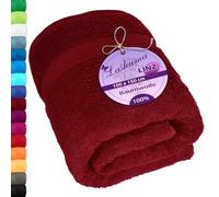 Lashuma Toalla Sabana Baño Rojo rubí, Toalla XXL Playa, Toalla 100x150 Algodón Serie: Linz