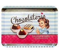 Lashuma Vintage Bandeja de melamina, diseño: Chocolate, Bandeja de plástico rectangular de colores, Bandeja para pastel 50x37 cm
