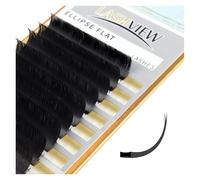 LASHVIEW Ellipse Flat Eyelash Extension, Individual Lashes,0.15mm C Curl 14mm,Lash Extension, Semi-Permanent,Extremely Light & Soft
