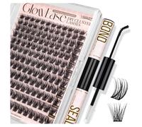 LASHVIEW Lash Extension Clusters 144pcs Natural Look Lash Clusters Extensiones con látex impermeable Free Bond and Seal Adhesivo, 8-16 mm Mix (S04)