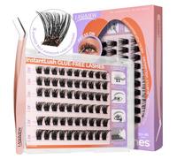 LASHVIEW Pestañas autoadhesivas para presionar con 72 racimos, 1 aplicador, tiras reutilizables de 10 a 16 mm, sin daños, reutilizables, N03