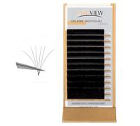 LASHVIEW Volume Eyelash Extensions Volume Fan for Professional Salon UseThickness 0,07 mm Soft D Curl Length 8-15 mm Mixed Semi-Permanent Individual Silk Lashes