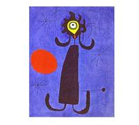 Lasite Joan Miro《mujer de frente》Surrealismo Cuadro en Lienzo Cuadros Decoracion Salon Impresión de Lienzo de Pared Arte Pintura para Decoración（65x85cm） 26x33inch,Sin Marco