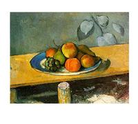 Lasite Paul Cézanne《Manzanas, Peras，Uvas》Impresionismo Cuadro en Lienzo Cuadros Decoracion Salon Impresión de Lienzo de Pared Arte Pintura para Decoración（45x59cm） 18x23inch,Sin Marco