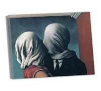 Lasite Rene Magritte《Los amantes》Cuadro Lienzo Impresión de Lienzo Cuadro Lienzo Para Tu Salón o Dormitorio Listo Para Colgar Sala de Estar Decor Pared(Enmarcado,（40x52cm16x20inch