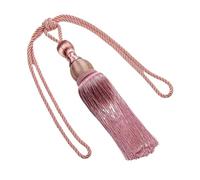 Lasitech 1 Pieza de borlas for Cortina sin instalación, alzapaños Hilo poliéster Perforaciones, Bola Colgante Alambre Dorado Multicolor(Pink)