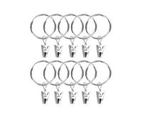 Lasitech 10 Piezas de Accesorios for Ventanas al por Mayor con Clips, Anillos Cortina, Pinzas Metal for Ropa, Hebillas Varilla, decoración(Silver- 32mm)