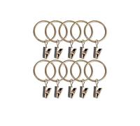 Lasitech 10 Piezas de Anillos Cortina, Clips Metal Decorativos, Resistentes al óxido, for Colgar Cortinas y Ventanas, Ganchos for Ropa(Antique Brass-25mm)
