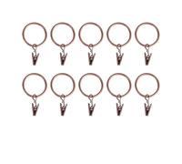 Lasitech 10 Piezas de Anillos Cortina, Clips Metal Decorativos, Resistentes al óxido, for Colgar Cortinas y Ventanas, Ganchos for Ropa(Antique Copper-32mm)