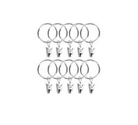 Lasitech 10 Piezas de Ganchos Metal for Cortina, Anillos for Varilla, Abrazaderas for Ventana, Ducha, Pinzas Ropa Retro, Hebillas for Poste, Accesorios decoración del hogar(Silver-25cm)
