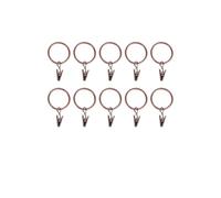 Lasitech 10 Piezas de Ganchos Metal for Cortina, Anillos for Varilla, Abrazaderas for Ventana, Ducha, Pinzas Ropa Retro, Hebillas for Poste, Accesorios decoración del hogar(Red Bronze-25cm)