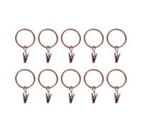 Lasitech 10 Pinzas for Cortinas con Anillas, for Colgar Ropa, Perchas, Herramientas de organización y Almacenamiento for el hogar(Red Bronze-32cm)