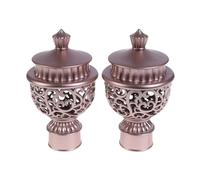 Lasitech 2 Piezas de plástico Hueco for riel Cortina, Extremos Barra, Accesorios Tapa Cabeza(Rose Gold)