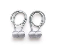 Lasitech 2 Piezas/par de alzapaños magnéticos for Cortina con Forma Bola Perla, Hebillas, Accesorios for Varillas(Silvery Grey)