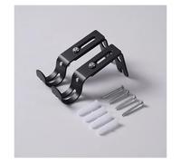 Lasitech Soporte de Barra Cortina Pared 2 Piezas, Soporte Poste Metal Extensible, Gancho Colgante Universal Ajustable for Dormitorio(A)