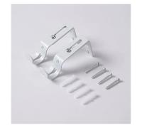 Lasitech Soporte de Barra Cortina Pared 2 Piezas, Soporte Poste Metal Extensible, Gancho Colgante Universal Ajustable for Dormitorio(B)