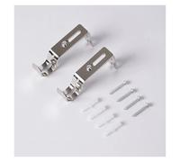 Lasitech Soporte de Barra Cortina Pared 2 Piezas, Soporte Poste Metal Extensible, Gancho Colgante Universal Ajustable for Dormitorio(C)